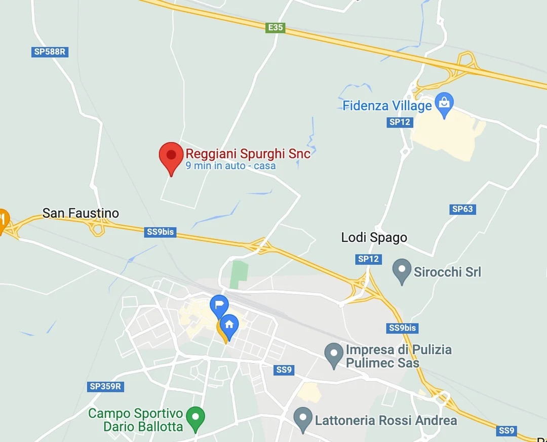 La cartina che mostra dove sia trova Reggiani Spurghi